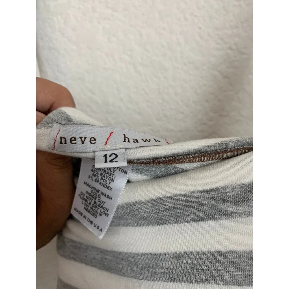 Neve Hawk Gray Striped asymmetrical tank dress Girls Size 12‎